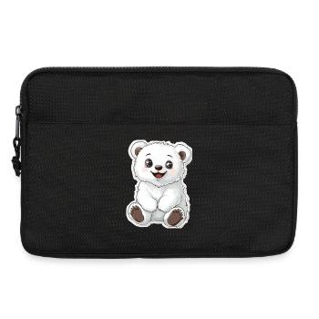 Polarbär Illustration – Arktisches Tiermotiv - Laptoptasche 13" - Schwarz - Vorne