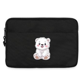 Polarbär Illustration – Arktisches Tiermotiv - Laptoptasche 13" - Schwarz - Vorne