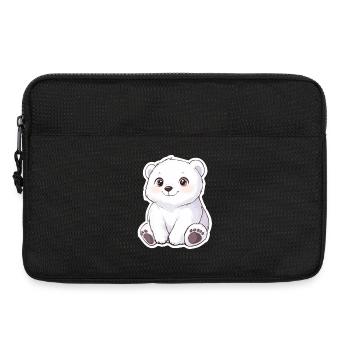 Polarbär Illustration – Arktisches Tiermotiv - Laptoptasche 13" - Schwarz - Vorne