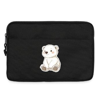 Polarbär Illustration – Arktisches Tiermotiv - Laptoptasche 13" - Schwarz - Vorne