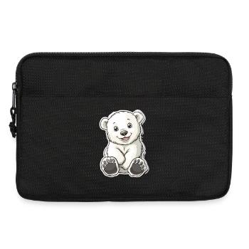 Polarbär Illustration – Arktisches Tiermotiv - Laptoptasche 13" - Schwarz - Vorne