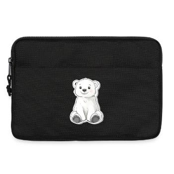 Polarbär Illustration – Arktisches Tiermotiv - Laptoptasche 13" - Schwarz - Vorne