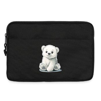 Polarbär Illustration – Arktisches Tiermotiv - Laptoptasche 13" - Schwarz - Vorne