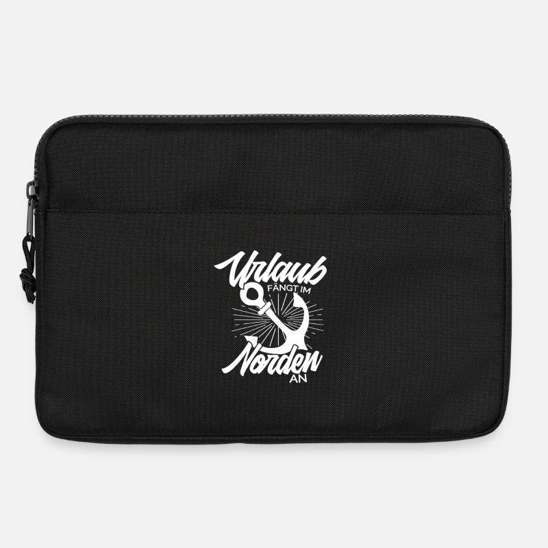 Segelboot Sprüche Anker Segler Norden Abenteuer - Laptoptasche 13" - Schwarz