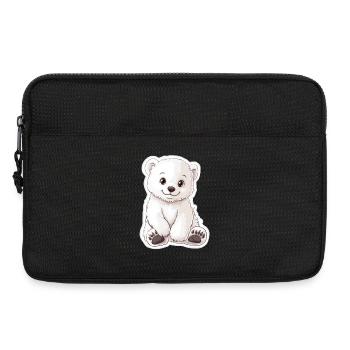 Polarbär Illustration – Arktisches Tiermotiv - Laptoptasche 13" - Schwarz - Vorne