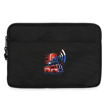 Fire truck with siren - Laptop bag 13" - black - Front