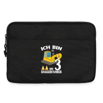 Geburtstag Bagger 3 Jahre Bagger Party Geschenk - Laptoptasche 13" - Schwarz - Vorne