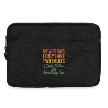 My Wife Says Two Mistakes - Laptop bag 13" - black - Front