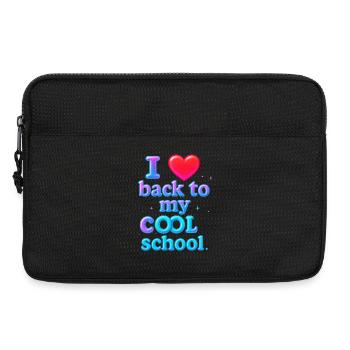 Neon Retro Back to School Design - Laptop bag 13" - black - Front