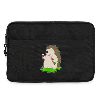 Hedgehog bottle of red wine - Laptop bag 13" - black - Front