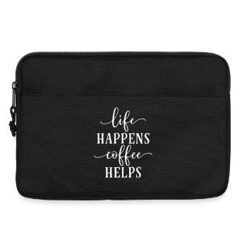 Conception de typographie motivante pour le café - Sacoche pour ordinateur portable 13 pouces - noir - Devant