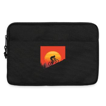 Mountain Biker Sunset Silhouette - Laptop bag 13" - black - Front