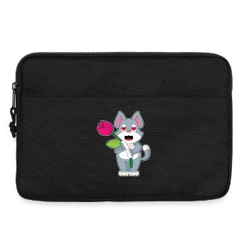 Katze Blume - Laptoptasche 13" - Schwarz - Vorne
