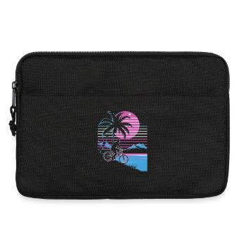 Mountainbiking Synthwave - Laptoptasche 13" - Schwarz - Vorne