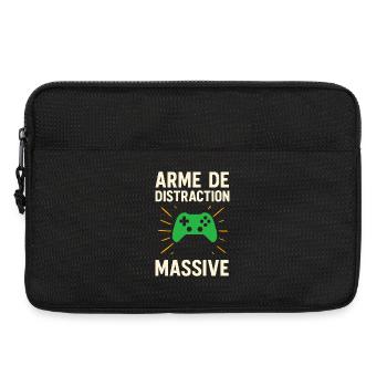 T-shirt gamer drôle – Arme de distraction massive - Sacoche pour ordinateur portable 13 pouces - noir - Devant