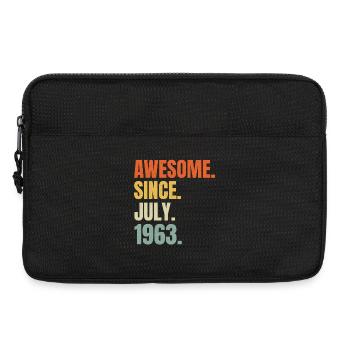Vintage July 1963 Print Design - Laptop bag 13" - black - Front