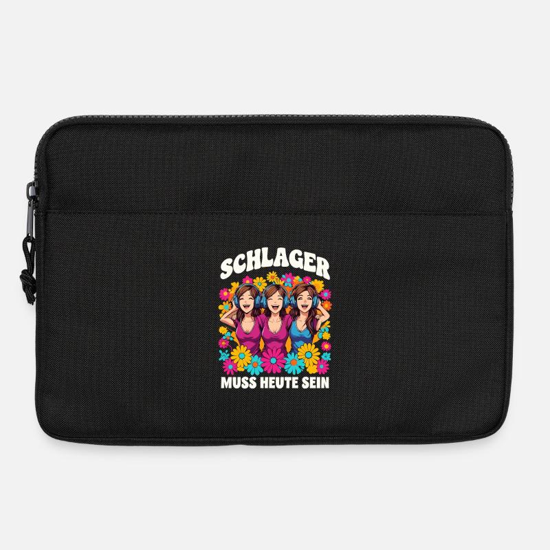 Schlager Muss Heute Sein Buntes Blumenmotiv - Laptoptasche 13" - Schwarz