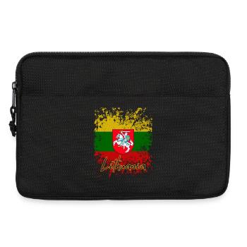 Grunge drapeau lituanien, j’adore la Lituanie - Sacoche pour ordinateur portable 13 pouces - noir - Devant