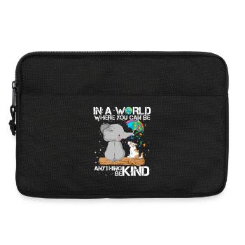 Elephant and Puppy Autism Awareness support - Laptop bag 13" - black - Front