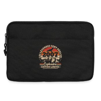 Vintage Cadeau Anniversaire Nées En Septembre 2007 - Sacoche pour ordinateur portable 13 pouces - noir - Devant