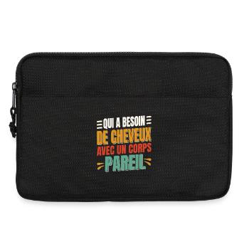 Citation humoristique sur la barbe et les cheveux - Sacoche pour ordinateur portable 13 pouces - noir - Devant