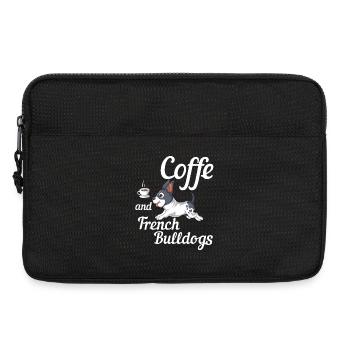 Café et bouledogues français – Cute Frenchie - Sacoche pour ordinateur portable 13 pouces - noir - Devant