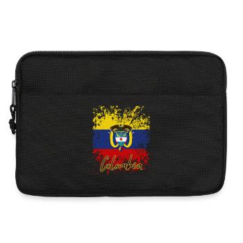 Drapeau grunge colombien, j’adore la Colombie - Sacoche pour ordinateur portable 13 pouces - noir - Devant