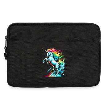 Vibrant Neon Unicorn Tolerance Illustration - Laptop bag 13" - black - Front