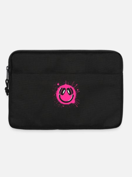 Lebendiges Happy Face Graffiti Design - Laptoptasche 13" - Schwarz