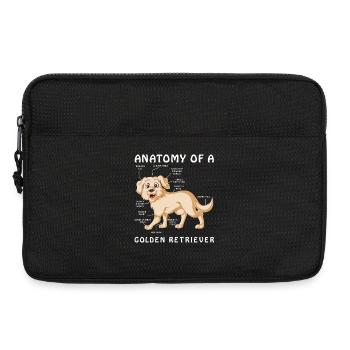 Anatomy of a Golden Retriever Illustration - Laptop bag 13" - black - Front