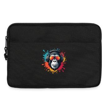 Retro Gorilla with Helmet and Sunglasses - Laptop bag 13" - black - Front