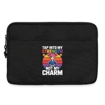 Mädchen im Karateanzug mit Regenbogen-Motiv - Laptoptasche 13" - Schwarz - Vorne
