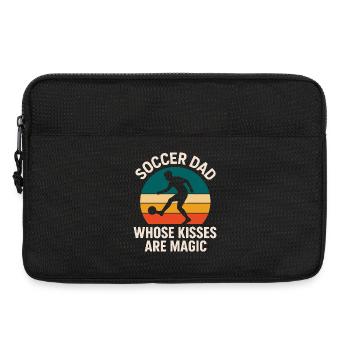 Un papa footballeur dont les baisers sont magiques - Sacoche pour ordinateur portable 13 pouces - noir - Devant