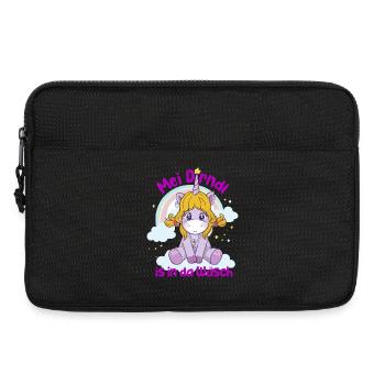 Niedlicher Einhorn Baby mit Regenbogen - Laptoptasche 13" - Schwarz - Vorne