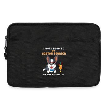 Boston Terrier avec design Party Vibes - Sacoche pour ordinateur portable 13 pouces - noir - Devant