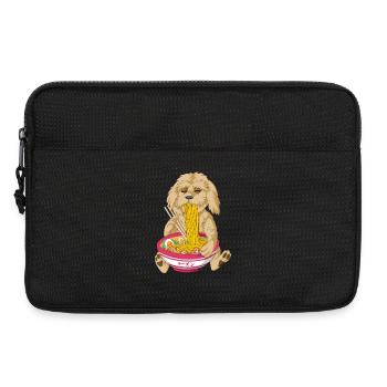 Adorable Golden doodle Dog Eating Ramen - Laptop bag 13" - black - Front