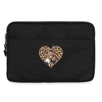 Donkey with a leopard heart - Laptop bag 13" - black - Front