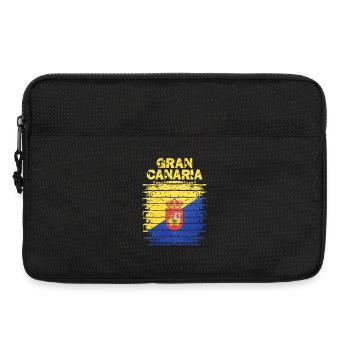 Guanche Flag Design auf Rustikaler Optik - Laptoptasche 13" - Schwarz - Vorne