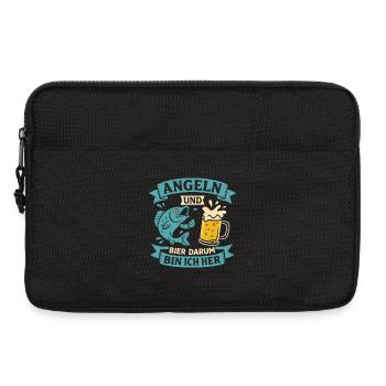 Soon dad FISHING AND BEER THAT'S WHY I'M HERE Funny - Laptop bag 13" - black - Front