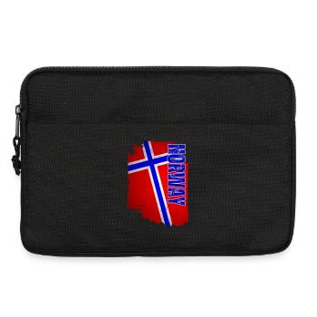 Norwegische Flagge, Vintage-Grunge - Laptoptasche 13" - Schwarz - Vorne