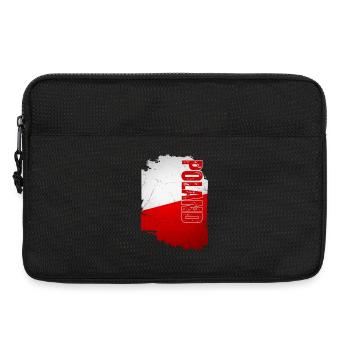 Poland flag, vintage grunge - Laptop bag 13" - black - Front