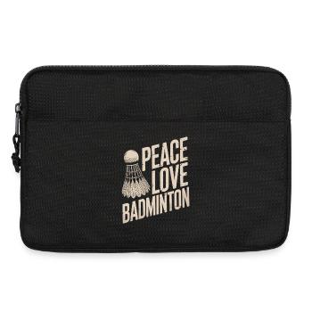 Peace Love Badminton Design - Laptop bag 13" - black - Front