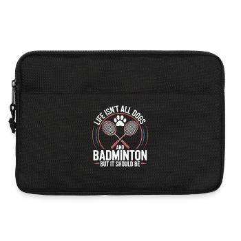 Dogs &amp; Badminton - Laptop bag 13" - black - Front