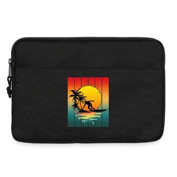 VINTAGE-SURFEN BEI SONNENUNTERGANG - Laptoptasche 13" - Schwarz - Vorne
