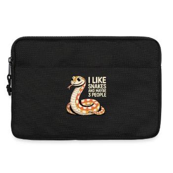 I Like Snakes – Lustiges Schlangenmotiv - Laptoptasche 13" - Schwarz - Vorne