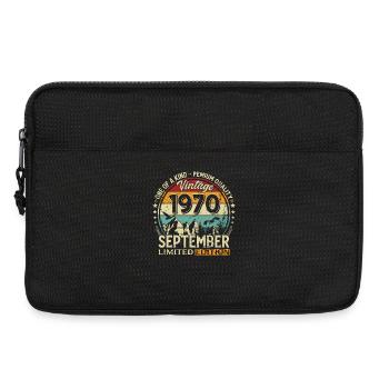 55th Birthday Vintage September Year 1970 - Laptop bag 13" - black - Front