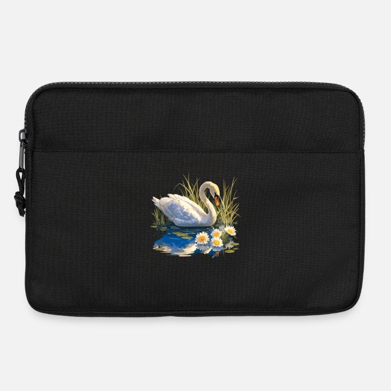 Schwäne Schwan - Laptoptasche 13" - Schwarz