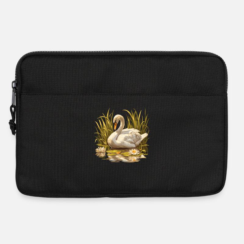 Schwäne Schwan - Laptoptasche 13" - Schwarz