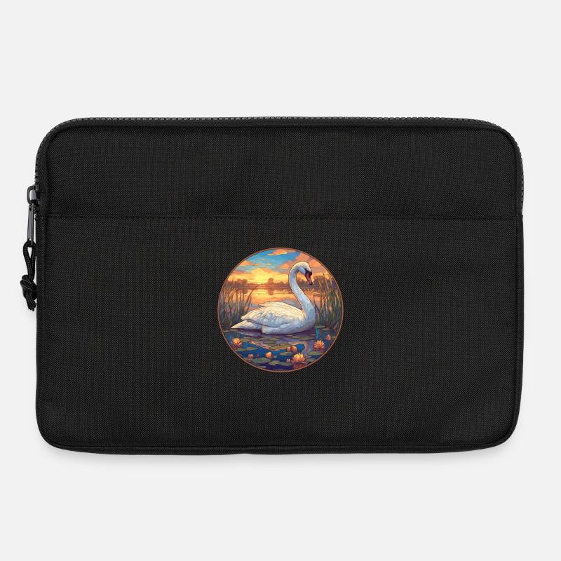 Schwäne Schwan - Laptoptasche 13" - Schwarz