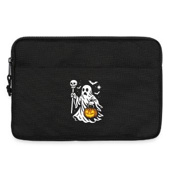 Ghost, Halloween Party Costume - Pumpkin - Laptop bag 13" - black - Front